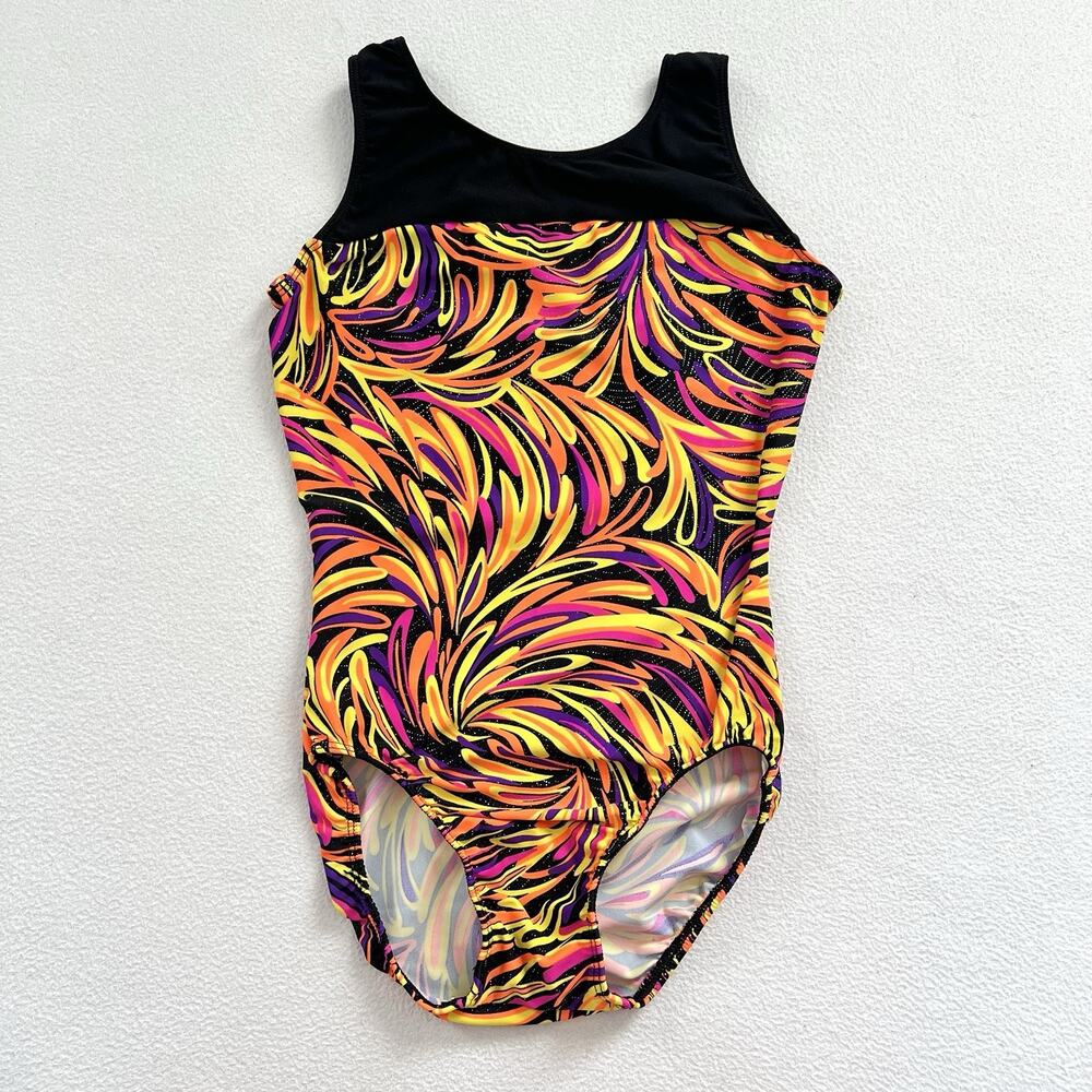 Motionwear Yellow Pink Black Dance Gymnastic Sleeveless Leotard Petite Adult PA